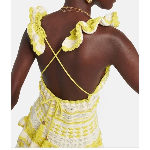 Zimmermann Halcyon Crochet Cotton Mini Dress Sz. 1 (US S) - Picture 5 of 10